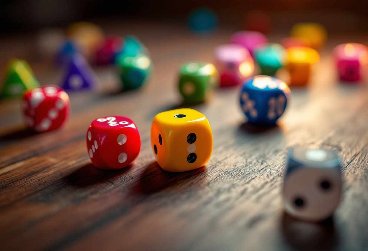 Würfel auf einem Spieltisch